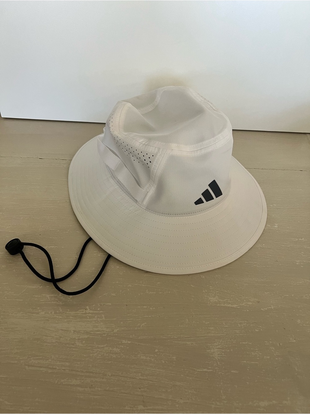 adidas Golf Bucket Hat White Wide Brim Climalite Performance Sun Hat